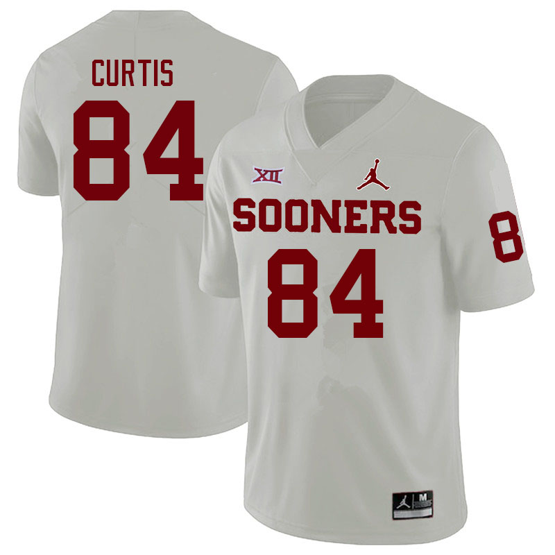 Men #84 Davion Curtis Oklahoma Sooners College Football Jerseys Sale-White - Click Image to Close